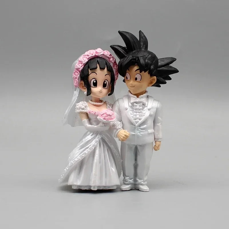 Dragon Ball Anime Figure Son Goku Figures Lg Wedding Goku Chichi Mariage Figurine 9cm Scene Statue Q-Version Pvc Model Doll Toys Dragon Ball Anime Figure Son Goku Figures Lg Wedding Goku Chichi Mariage Figurine 9cm Scene Statue Q-Version Pvc Model Doll Toys